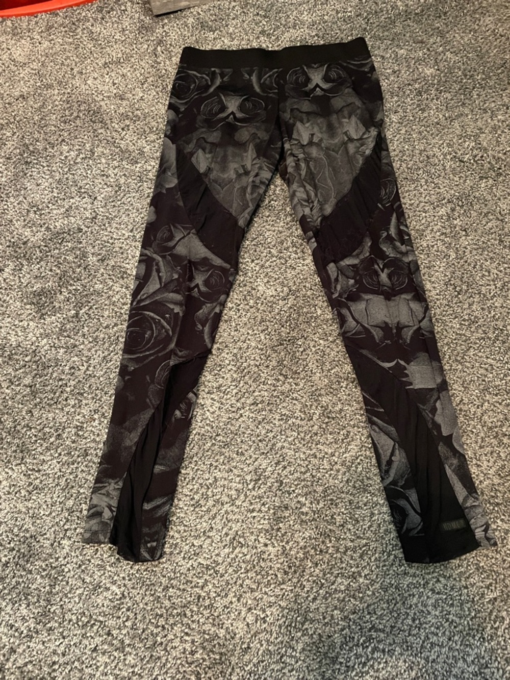 Harley-Davidson Black & Gray Floral-Print Jeggings